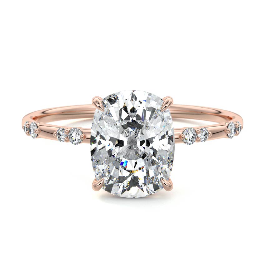 Yasmin - Cushion Rose Gold Lab Grown Diamond Engagement Ring | Nura Lab