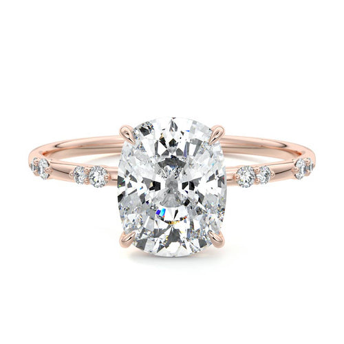 Yasmin - Cushion Rose Gold Lab Grown Diamond Engagement Ring | Nura Lab