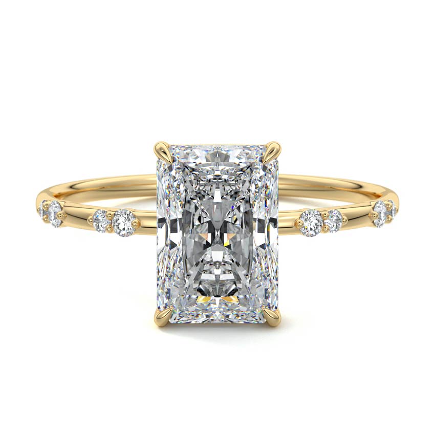 Yasmin - Radiant Yellow Gold Lab Grown Diamond Engagement Ring | Nura Lab
