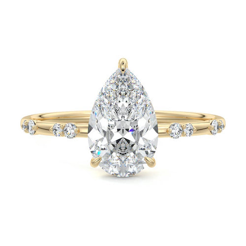 Yasmin - Pear Yellow Gold Lab Grown Diamond Engagement Ring | Nura Lab