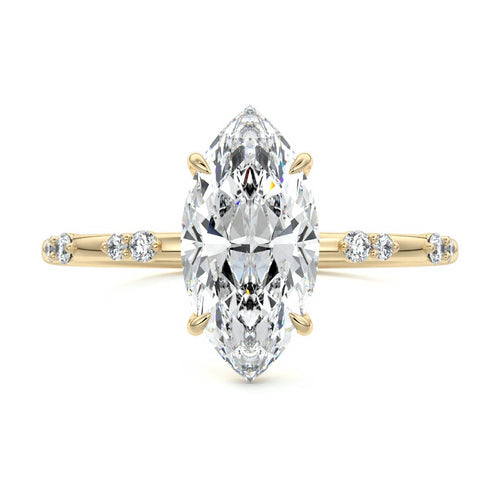Yasmin - Marquise Yellow Gold Lab Grown Diamond Engagement Ring | Nura Lab