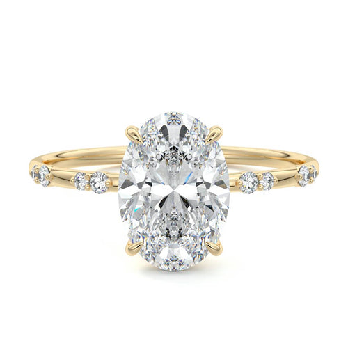 Yasmin - Oval Yellow Gold Lab Grown Diamond Engagement Ring | Nura Lab