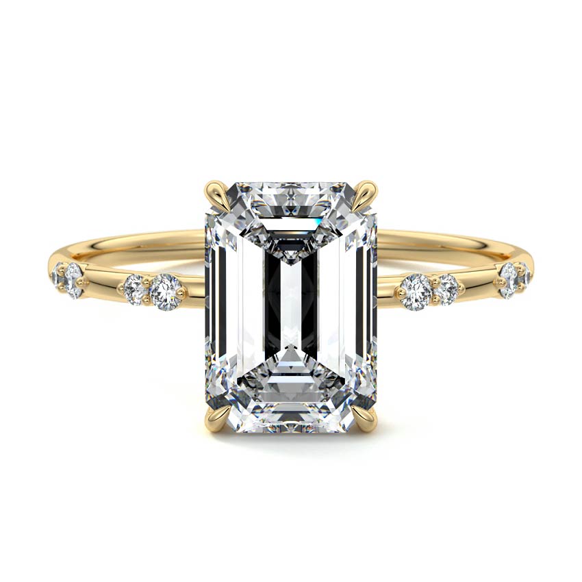 Yasmin - Emerald Cut Yellow Gold Lab Grown Diamond Engagement Ring | Nura Lab