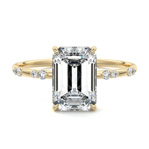 Yasmin - Emerald Cut Yellow Gold Lab Grown Diamond Engagement Ring | Nura Lab