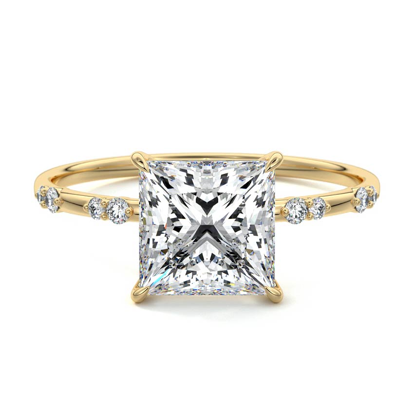 Yasmin - Princess Yellow Gold Lab Grown Diamond Engagement Ring | Nura Lab