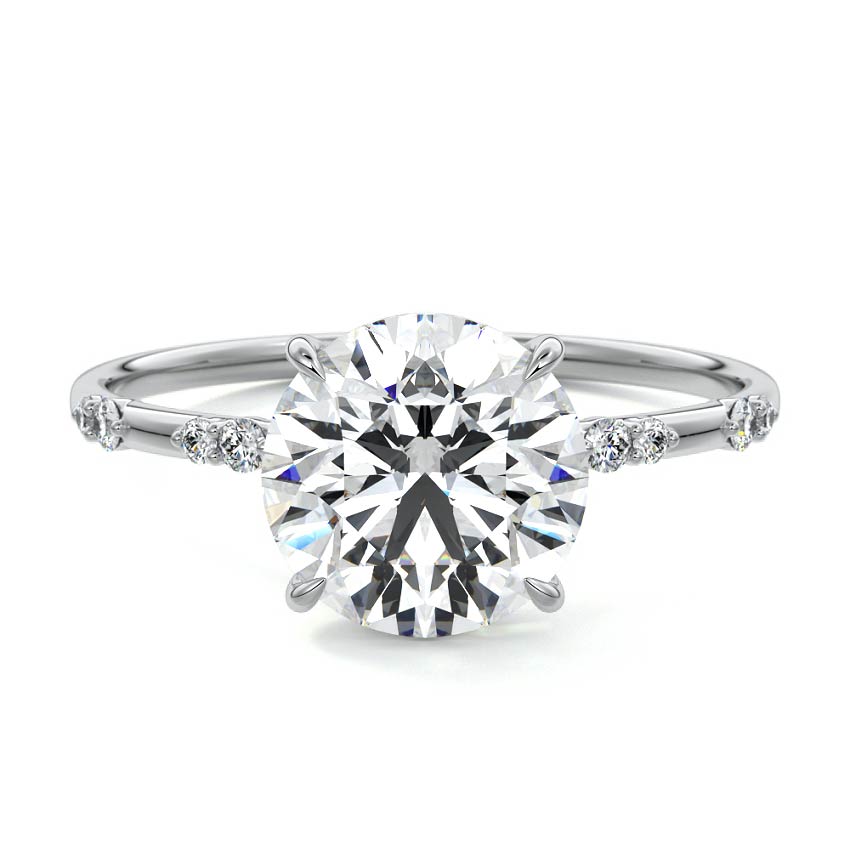 Yasmin - Round White Gold Lab Grown Diamond Engagement Ring | Nura Lab