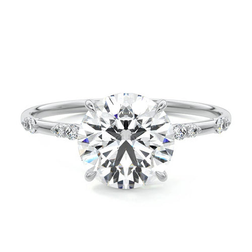 Yasmin - Round White Gold Lab Grown Diamond Engagement Ring | Nura Lab
