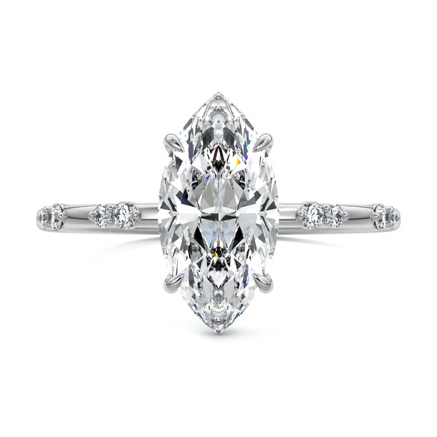 Yasmin - Marquise White Gold Lab Grown Diamond Engagement Ring | Nura Lab