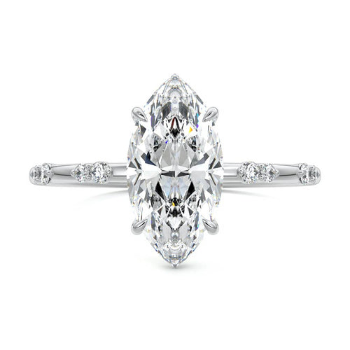 Yasmin - Marquise White Gold Lab Grown Diamond Engagement Ring | Nura Lab