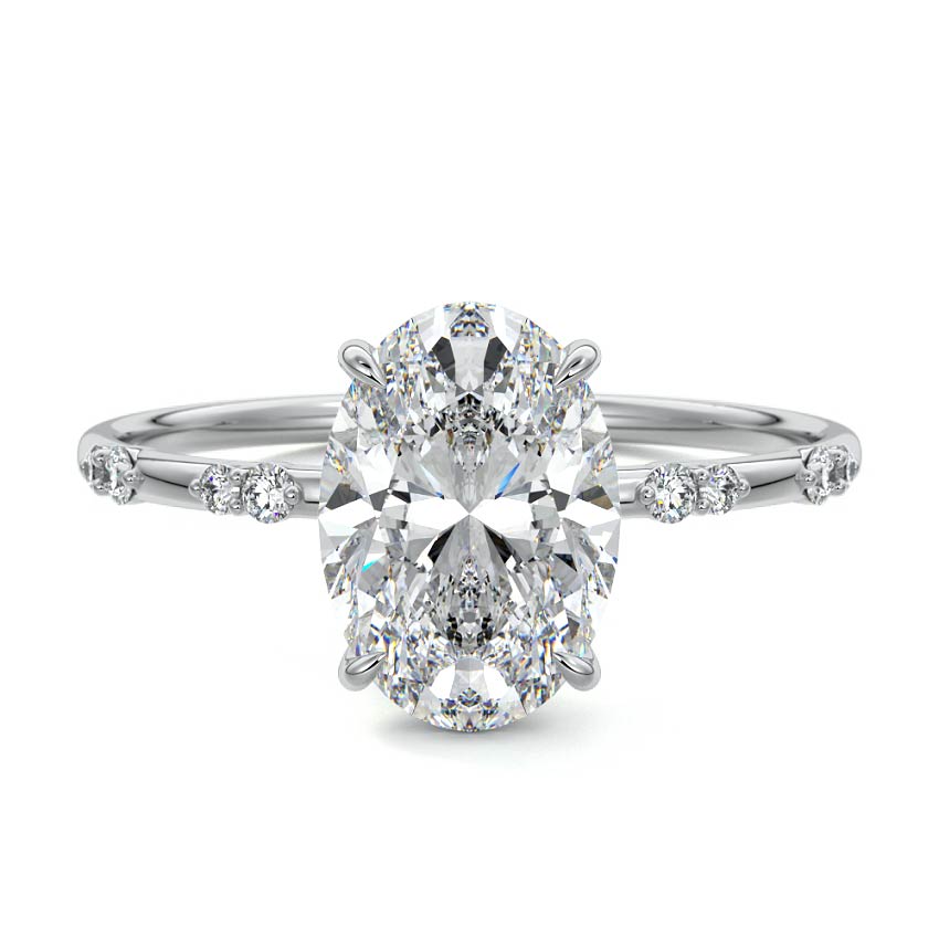 Yasmin - Oval White Gold Lab Grown Diamond Engagement Ring | Nura Lab