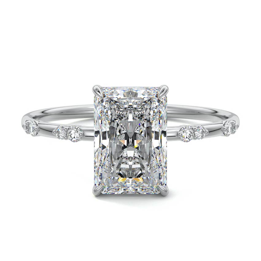 Yasmin - Radiant Platinum Lab Grown Diamond Engagement Ring | Nura Lab