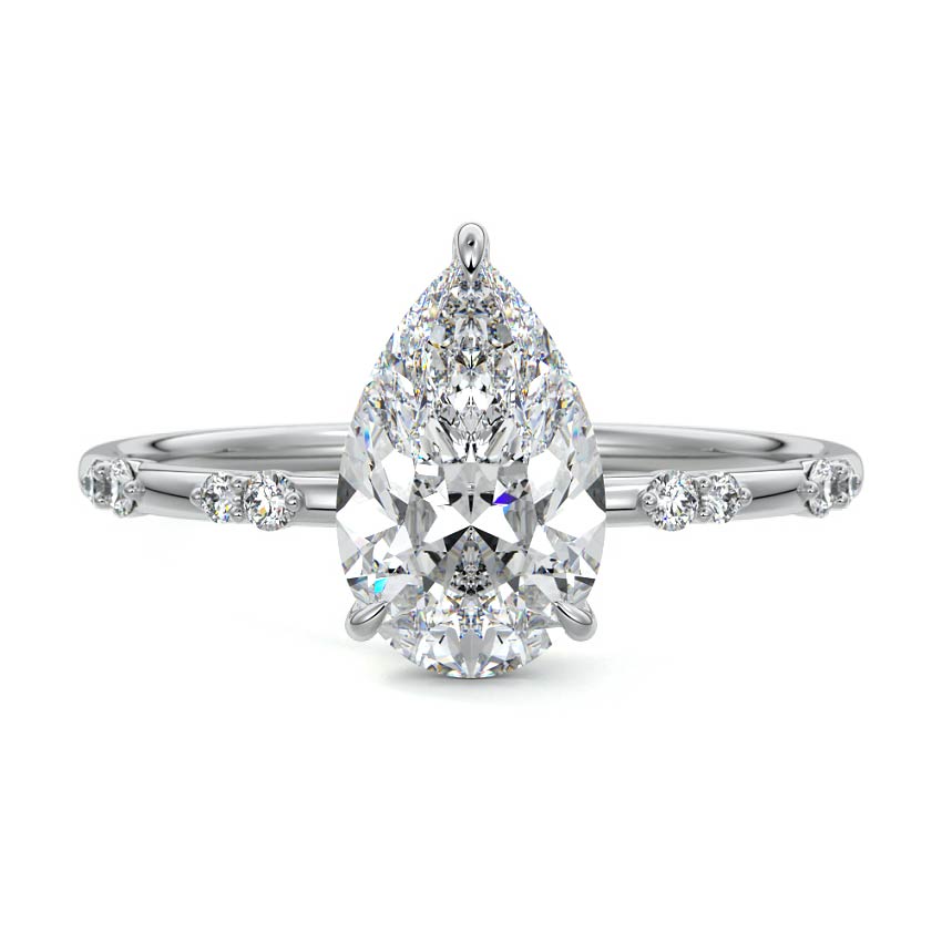 Yasmin - Pear Platinum Lab Grown Diamond Engagement Ring | Nura Lab