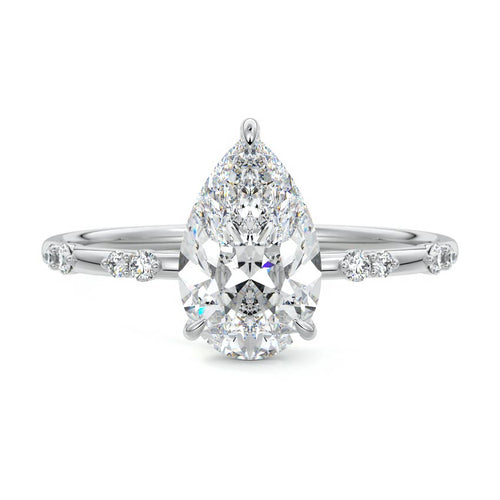 Yasmin - Pear Platinum Lab Grown Diamond Engagement Ring | Nura Lab