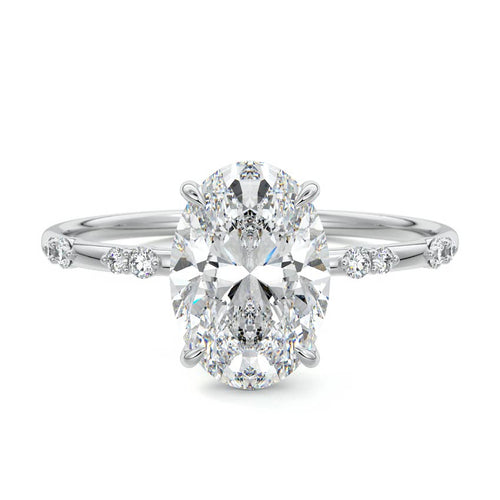 Yasmin - Oval Platinum Lab Grown Diamond Engagement Ring | Nura Lab