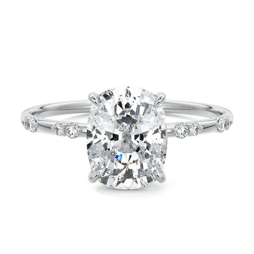 Yasmin - Cushion Platinum Lab Grown Diamond Engagement Ring | Nura Lab