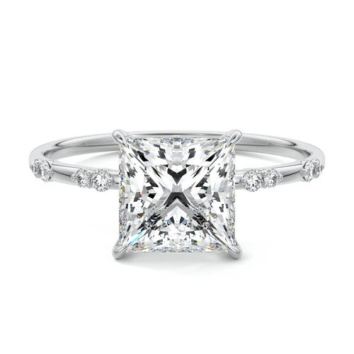 Yasmin - Princess Platinum Lab Grown Diamond Engagement Ring | Nura Lab
