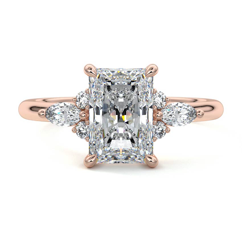 Zinnia - Radiant Rose Gold Lab Grown Diamond Engagement Ring | Nura Lab