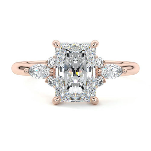 Zinnia - Radiant Rose Gold Lab Grown Diamond Engagement Ring | Nura Lab