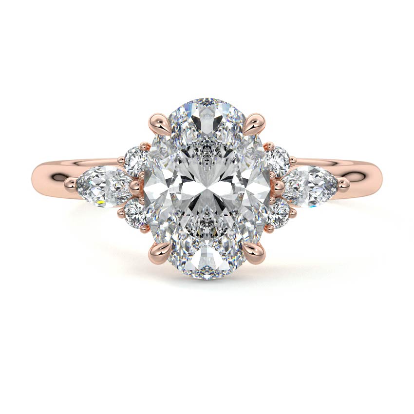 Zinnia - Oval Rose Gold Lab Grown Diamond Engagement Ring | Nura Lab