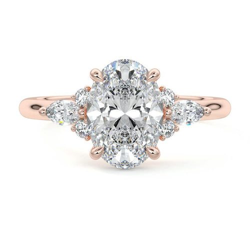 Zinnia - Oval Rose Gold Lab Grown Diamond Engagement Ring | Nura Lab