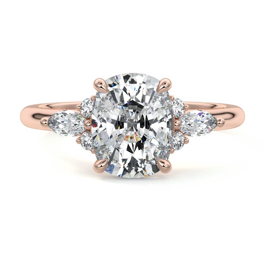 Zinnia - Cushion Rose Gold Lab Grown Diamond Engagement Ring | Nura Lab