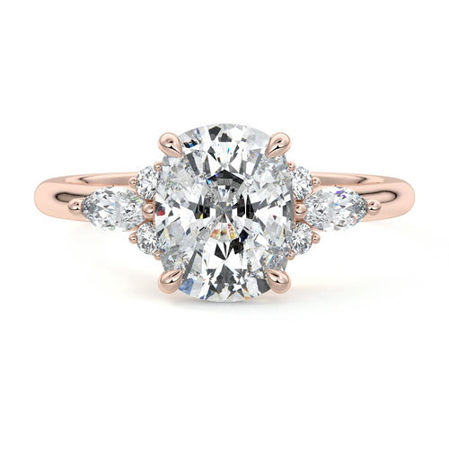 Zinnia - Cushion Rose Gold Lab Grown Diamond Engagement Ring | Nura Lab
