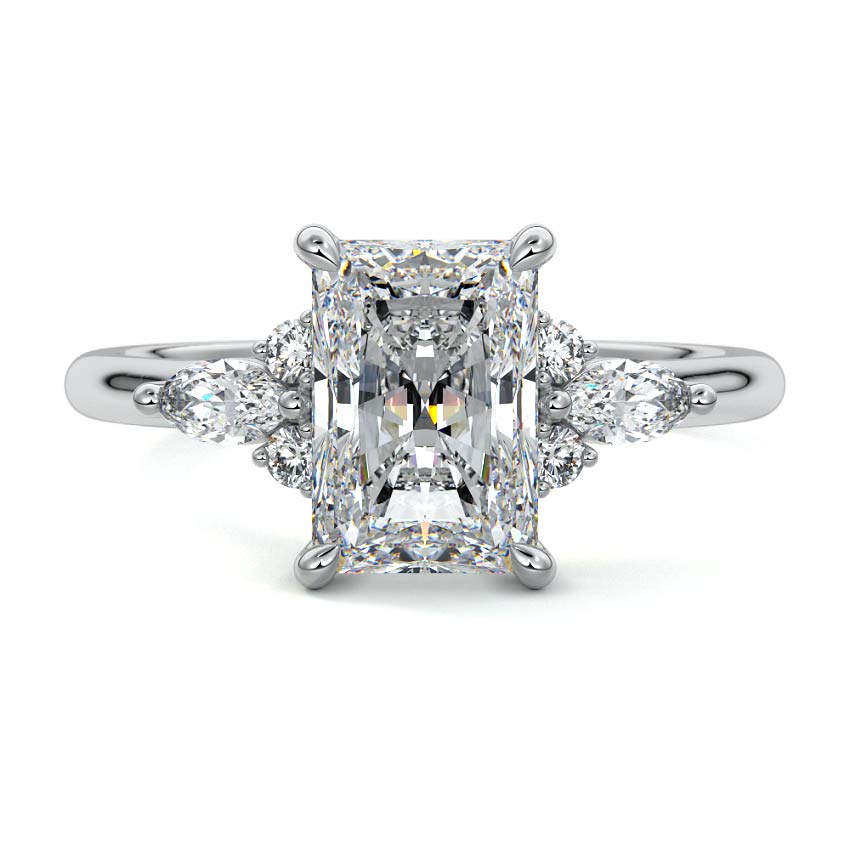 Zinnia - Radiant White Gold Lab Grown Diamond Engagement Ring | Nura Lab