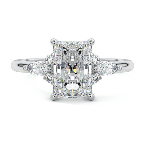 Zinnia - Radiant White Gold Lab Grown Diamond Engagement Ring | Nura Lab