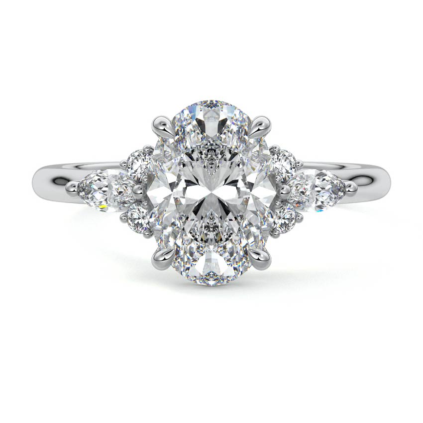 Zinnia - Oval Platinum Lab Grown Diamond Engagement Ring | Nura Lab