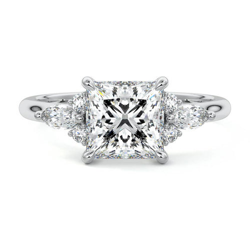 Zinnia - Princess Platinum Lab Grown Diamond Engagement Ring | Nura Lab