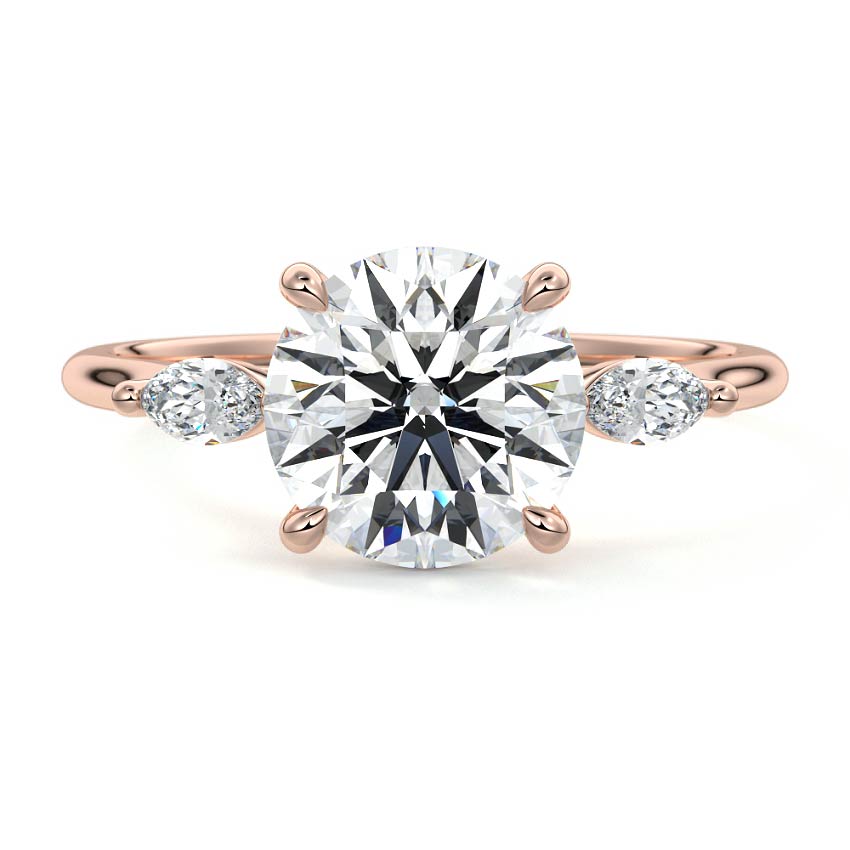 Aella - Round Rose Gold Lab Grown Diamond Engagement Ring | Nura Lab