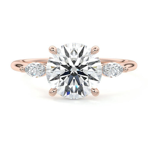 Aella - Round Rose Gold Lab Grown Diamond Engagement Ring | Nura Lab