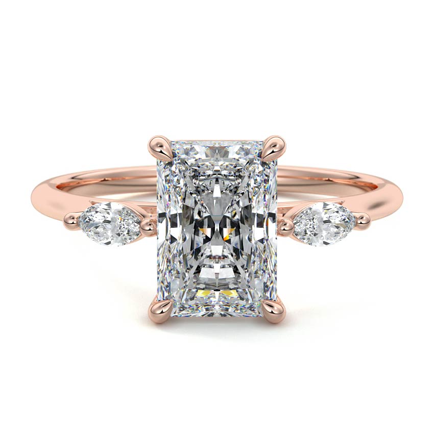 Aella - Radiant Rose Gold Lab Grown Diamond Engagement Ring | Nura Lab