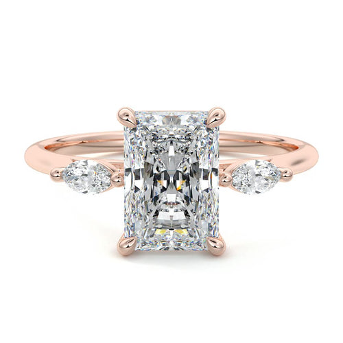 Aella - Radiant Rose Gold Lab Grown Diamond Engagement Ring | Nura Lab