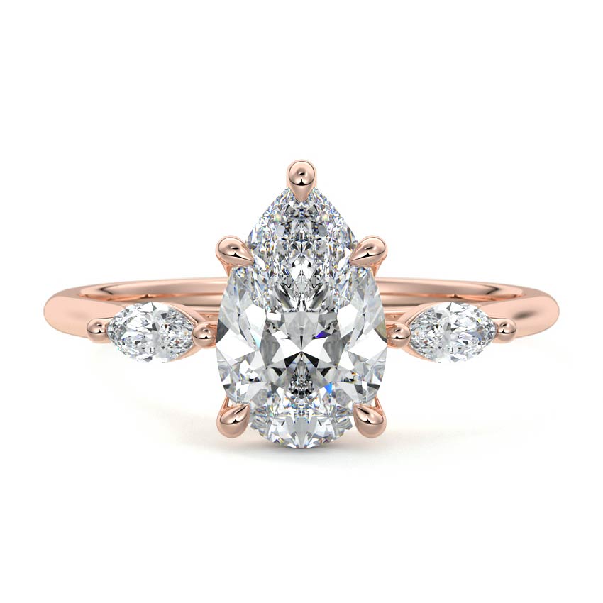 Aella - Pear Rose Gold Lab Grown Diamond Engagement Ring | Nura Lab