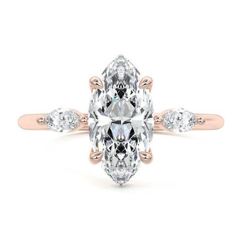 Aella - Marquise Rose Gold Lab Grown Diamond Engagement Ring | Nura Lab