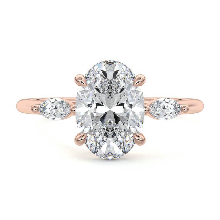 Aella - Oval Rose Gold Lab Grown Diamond Engagement Ring | Nura Lab