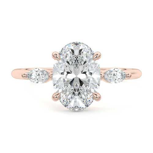Aella - Oval Rose Gold Lab Grown Diamond Engagement Ring | Nura Lab