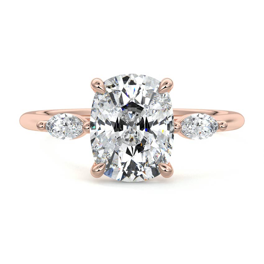 Aella - Cushion Rose Gold Lab Grown Diamond Engagement Ring | Nura Lab
