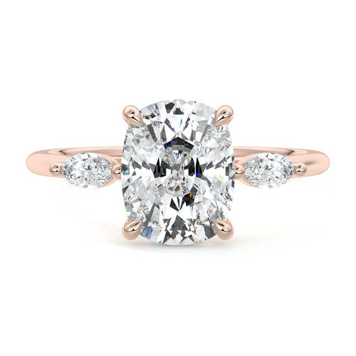 Aella - Cushion Rose Gold Lab Grown Diamond Engagement Ring | Nura Lab
