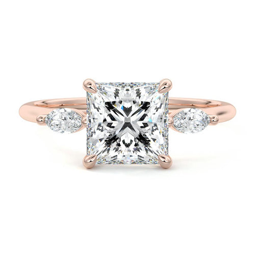 Aella - Princess Rose Gold Lab Grown Diamond Engagement Ring | Nura Lab