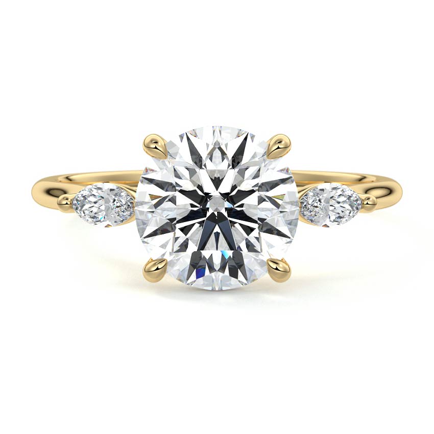 Aella - Round Yellow Gold Lab Grown Diamond Engagement Ring | Nura Lab