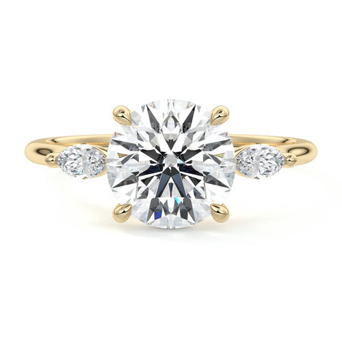 Aella - Round Yellow Gold Lab Grown Diamond Engagement Ring | Nura Lab