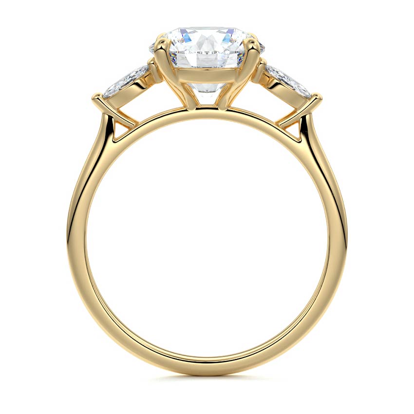 Aella - Round Yellow Gold Engagement Ring Side View | Nura Lab