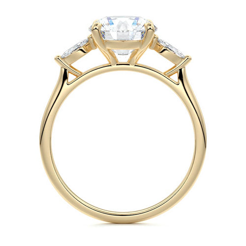 Aella - Round Yellow Gold Engagement Ring Side View | Nura Lab