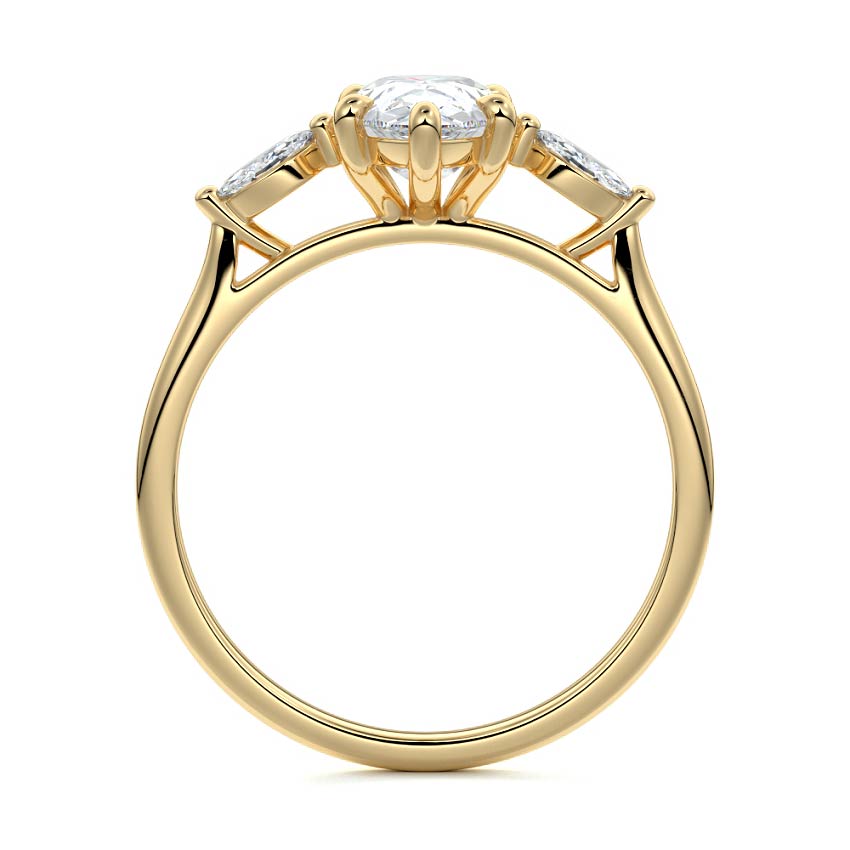 Aella - Pear Yellow Gold Engagement Ring Side View | Nura Lab