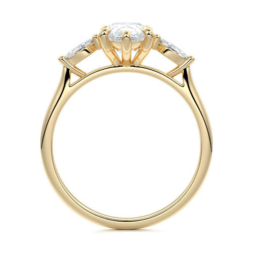 Aella - Pear Yellow Gold Engagement Ring Side View | Nura Lab