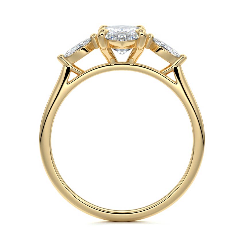 Aella - Marquise Yellow Gold Engagement Ring Side View | Nura Lab