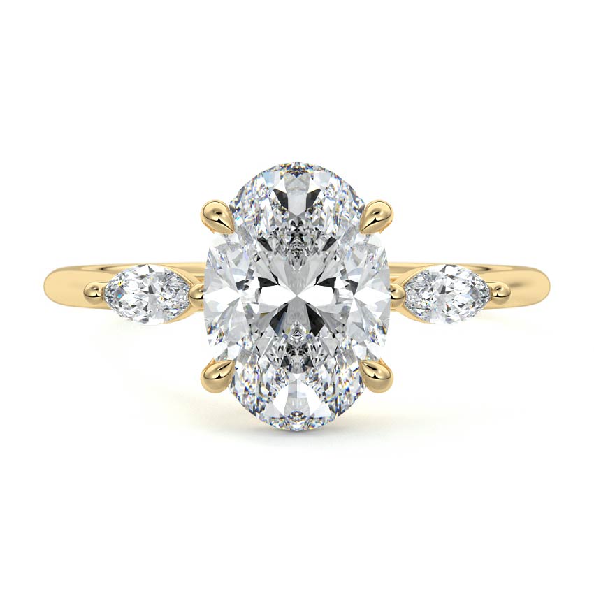Aella - Oval Yellow Gold Lab Grown Diamond Engagement Ring | Nura Lab