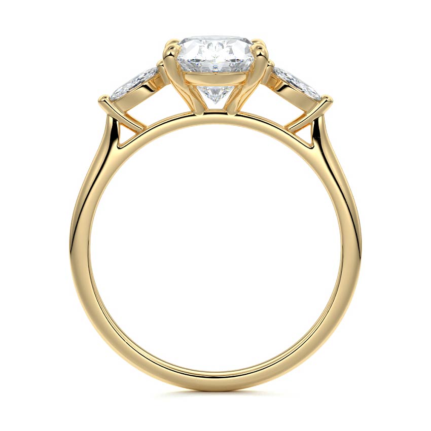 Aella - Oval Yellow Gold Engagement Ring Side View | Nura Lab